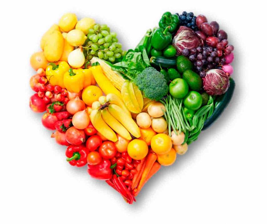 Eine Vielzahl von Obst und Gemüse für die Lieblingsdiät. 